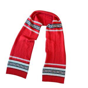 NWOT Talbots Cashmere Red Fair Isle Scarf Wrap Winterwear Classic Preppy New